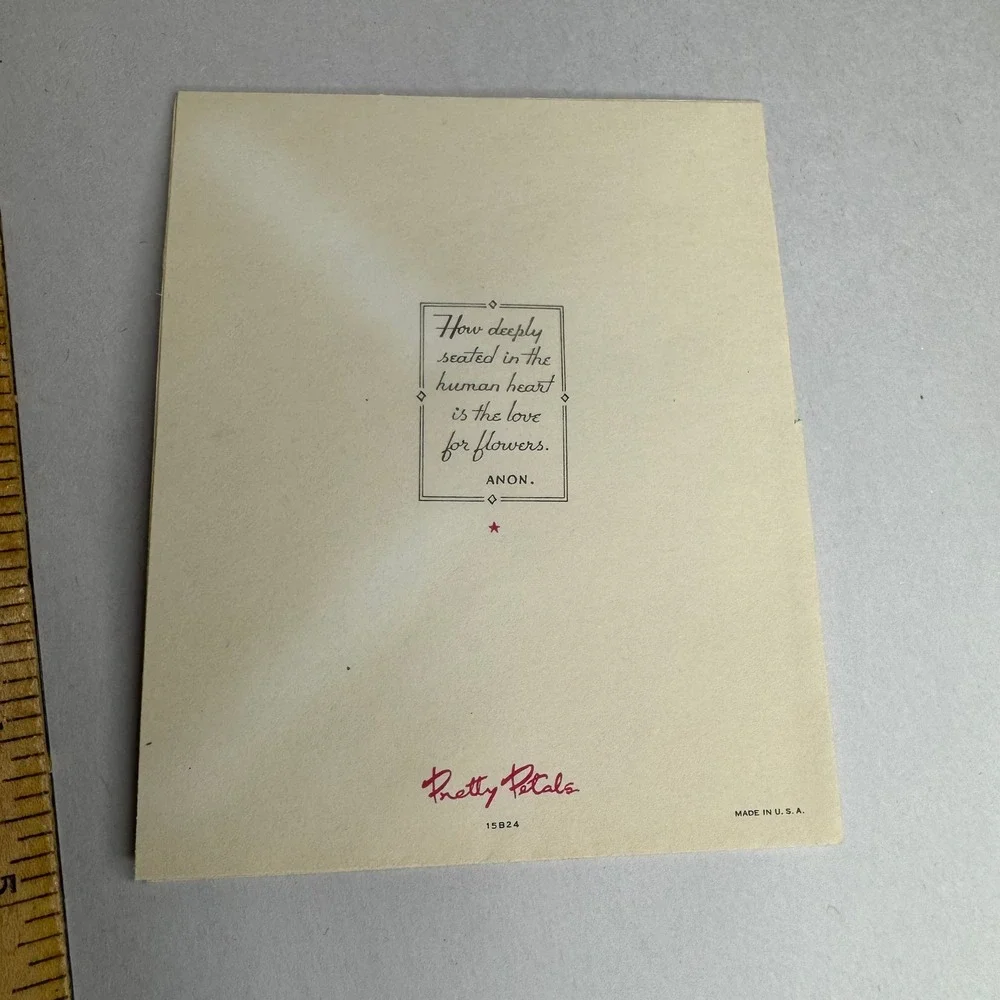 Vintage Pretty Petals Get Well Soon Card Daffodil Floral Die Cut 15B24 USA